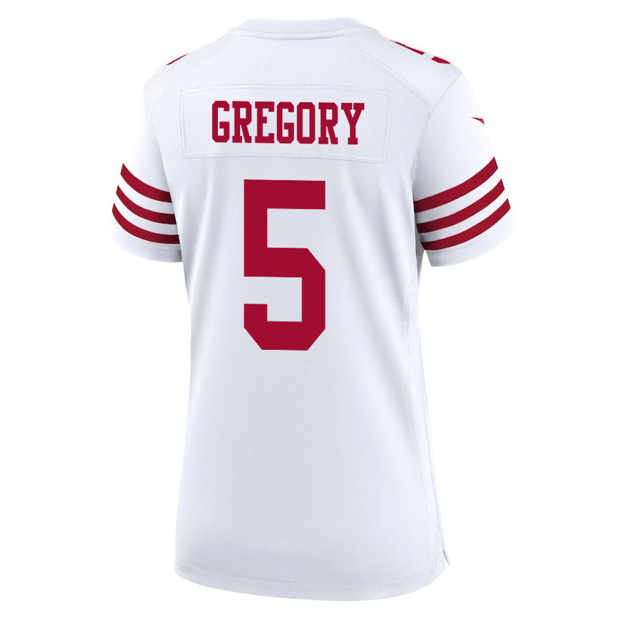 Randy Gregory 5 San Francisco 49ers Super Bowl LVIII Patch Game White NFL Jersey Women's