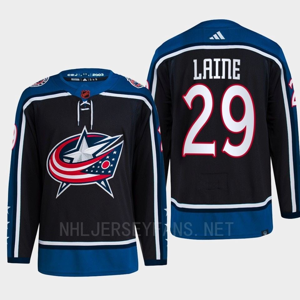 Patrik Laine 29 Reverse Retro 2.0 2022 Columbus Blue Jackets Navy Primegreen NHL Jersey Men's