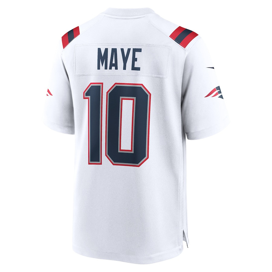 Drake Maye 10 New England Patriots 2024 Draft First Round Pick Player Game White NFL Jersey Men's