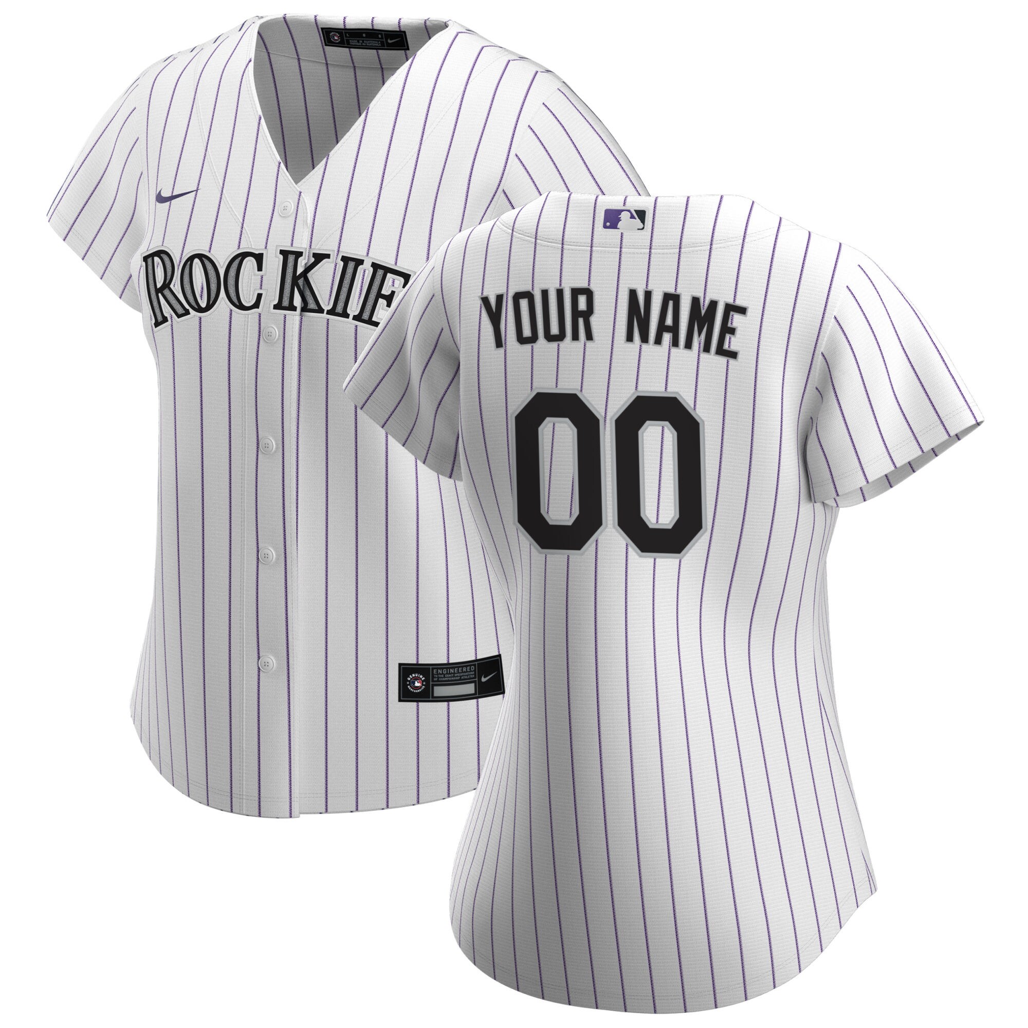 Colorado Rockies White Home Custom MLB Jersey Women's