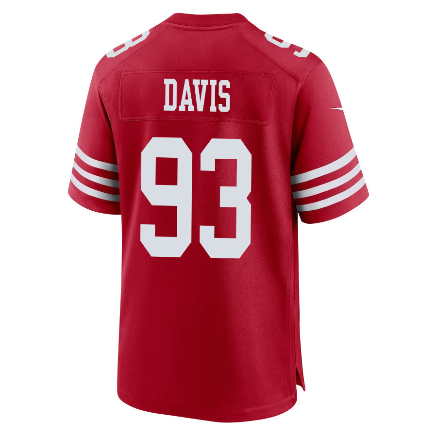 Kalia Davis 93 San Francisco 49ers NFC Champions Patch Game Scarlet NFL Jersey Men's