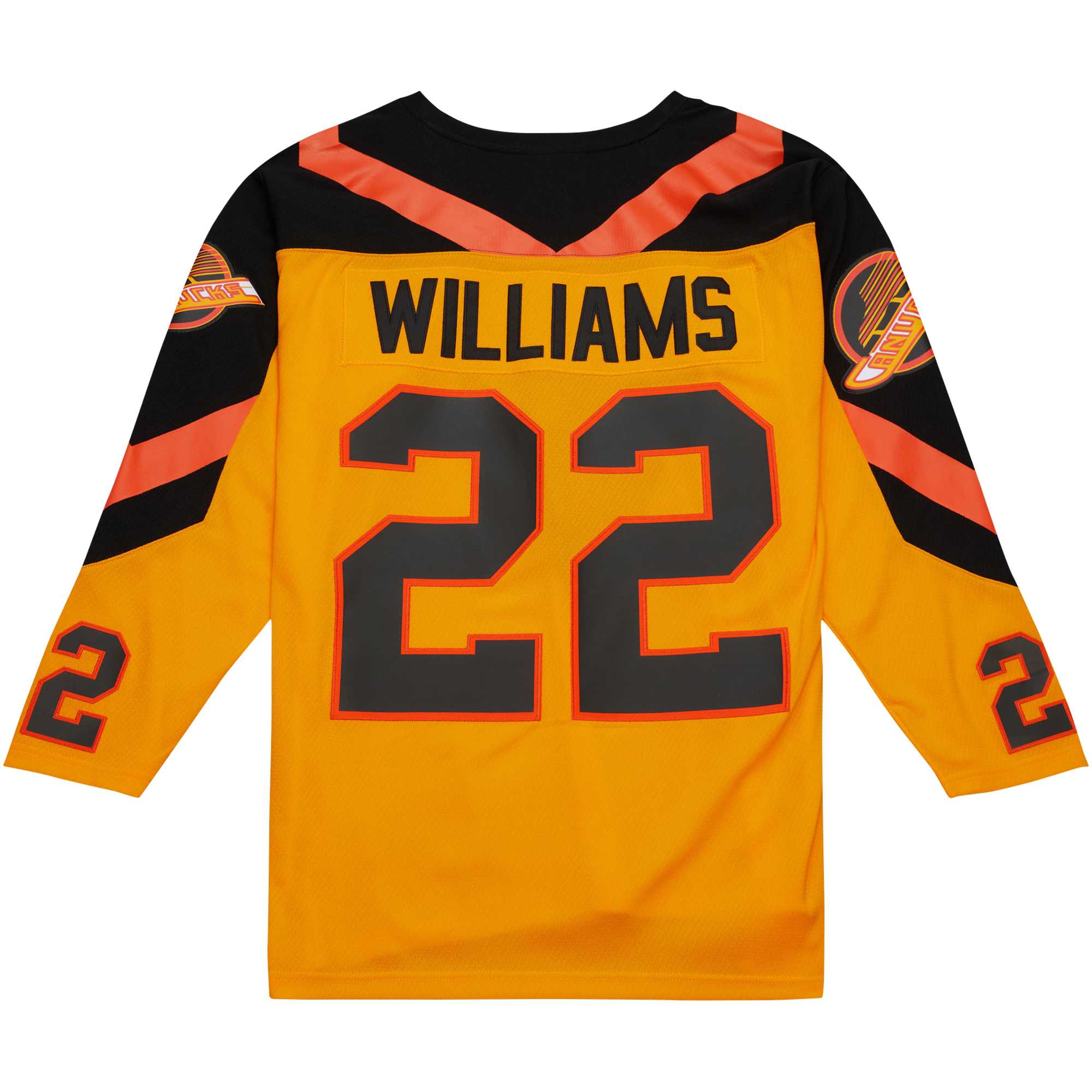 Vancouver Canucks Dave Williams Mitchell Ness Yellow 1981/82 Blue Line Player NHL Jersey Men's