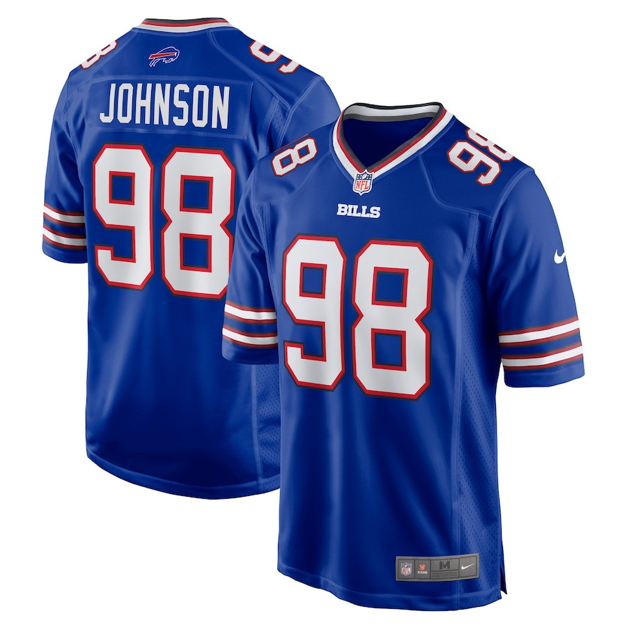 Austin Johnson 98 Buffalo Bills Game Royal NFL Jersey Men's