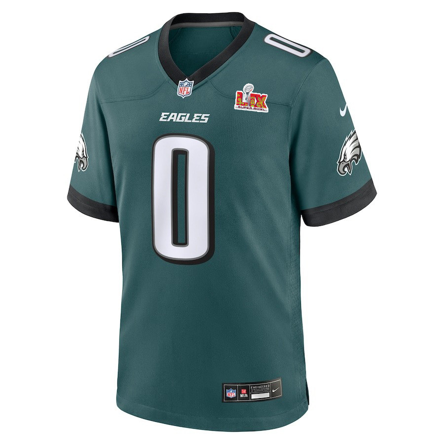 Bryce Huff #0 Philadelphia Eagles Super Bowl LIX Midnight Green NFL Jersey Youth