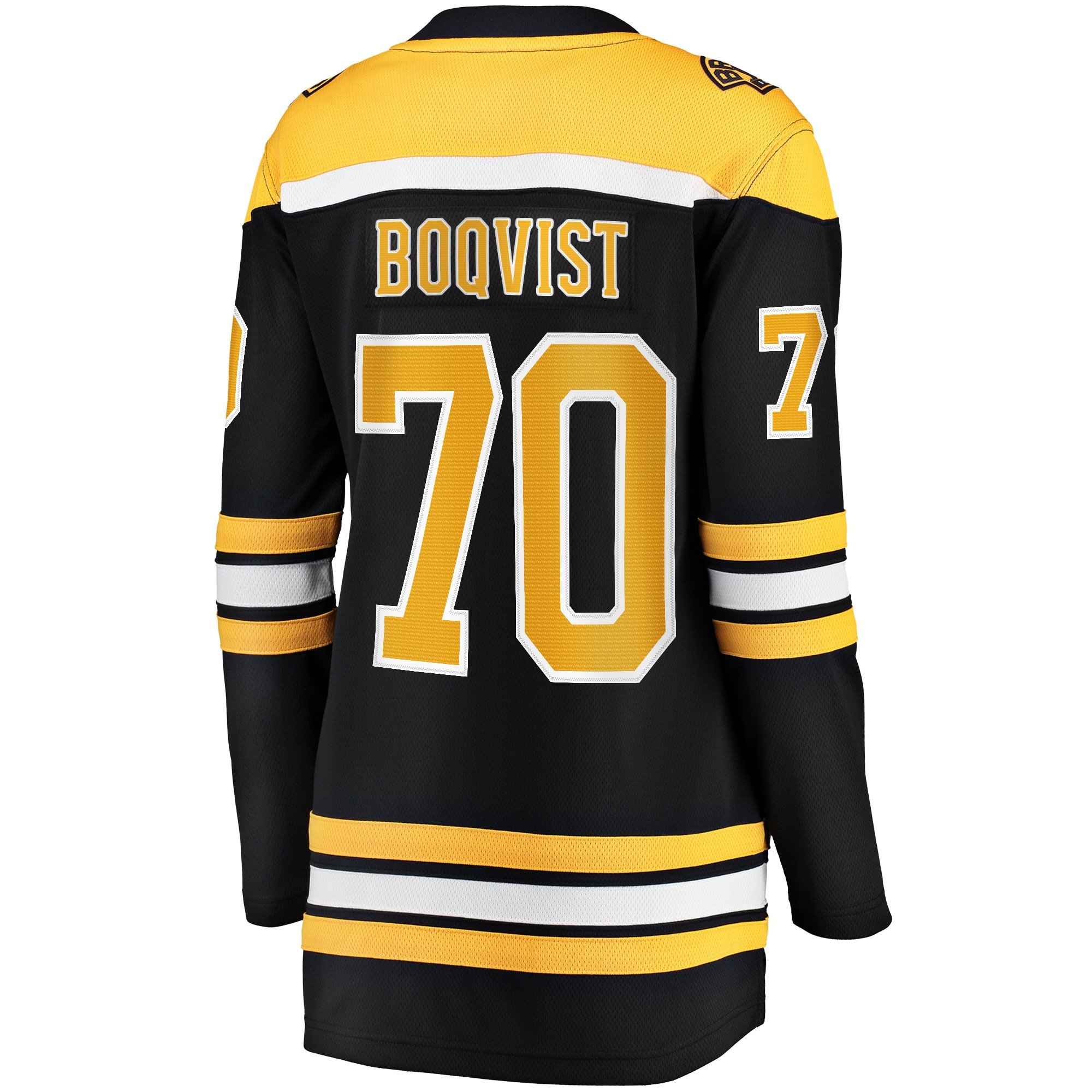 Jesper Boqvist 70 Boston Bruins Home Breakaway Women, Black NHL Jersey Women's