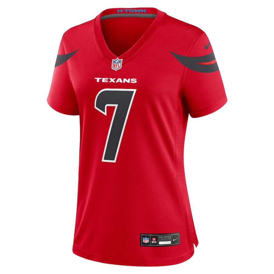 Stroud 7 Houston Texans Alternate Game Red NFL Jersey Women's