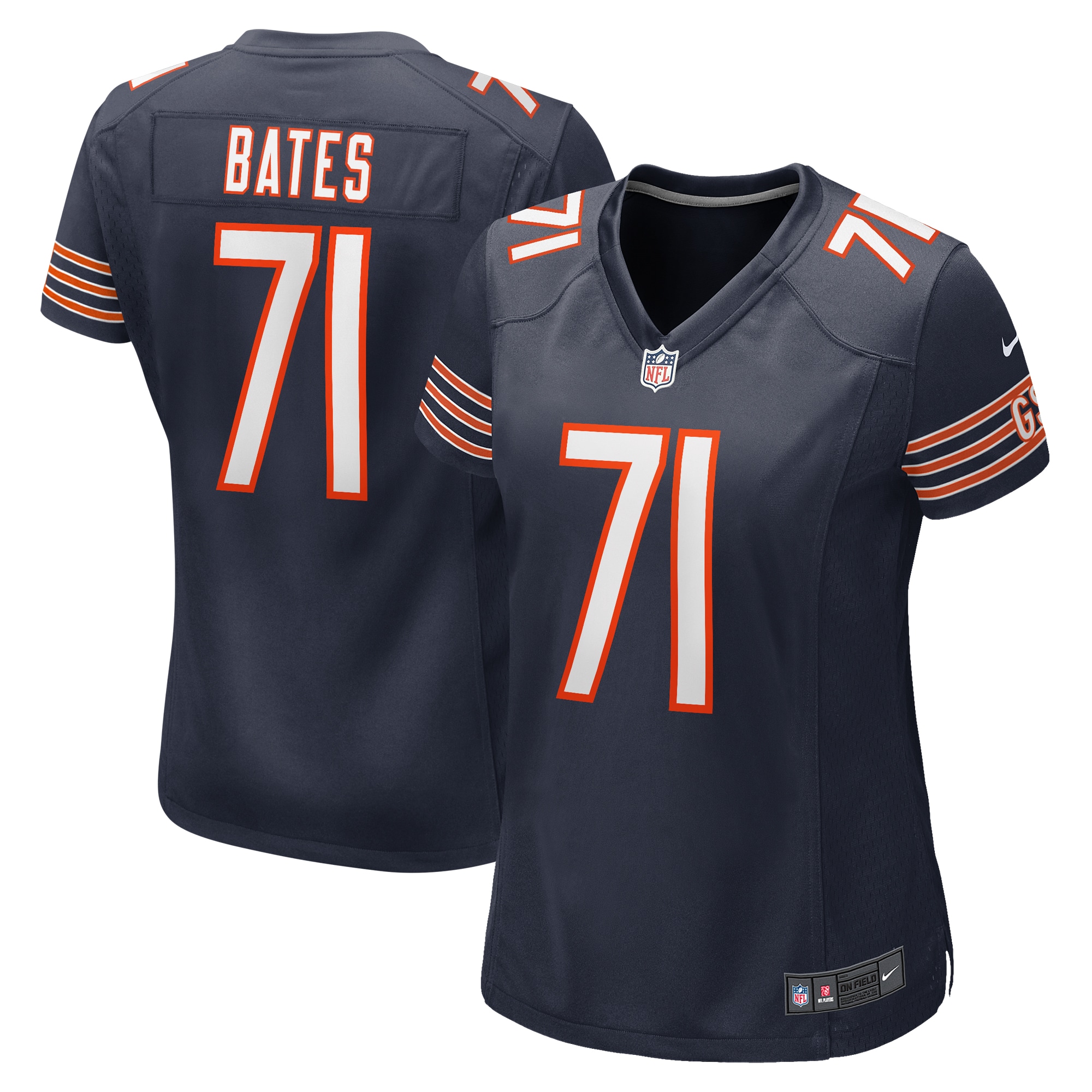 Chicago Bears Ryan Bates Navy Game NFL Jersey Women's