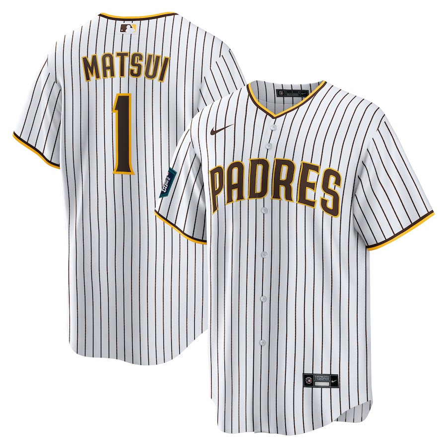 Yuki Matsui 1 San Diego Padres 2024 World Tour Seoul Series Home White MLB Jersey Men's