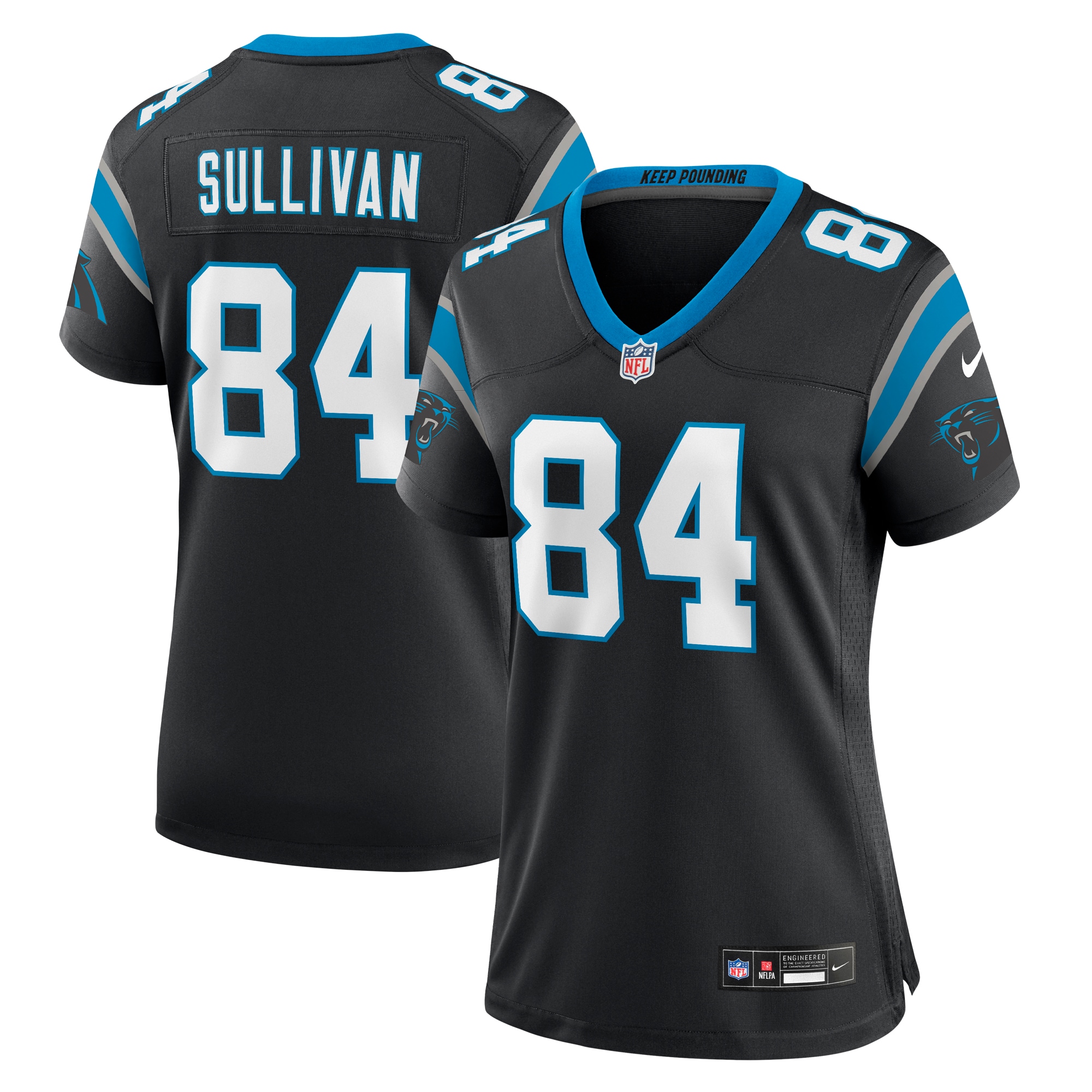 Carolina Panthers Stephen Sullivan Black Team Game NFL Jersey Women's