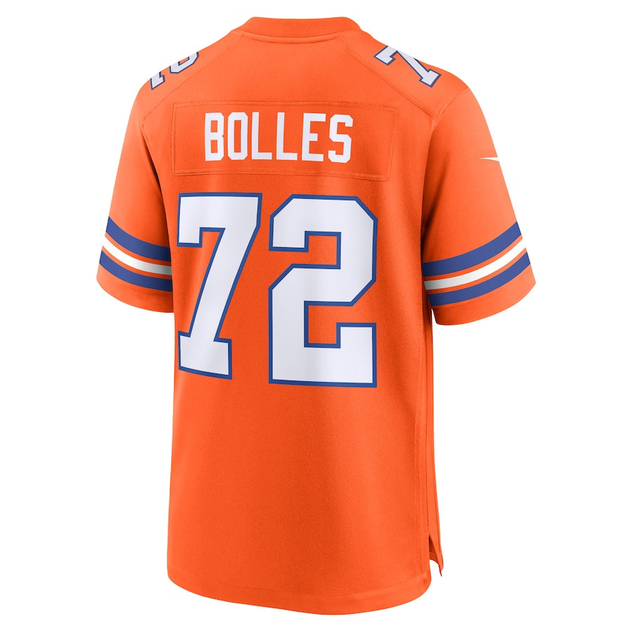 Garrett Bolles 72 Denver Broncos Mile High Collection 1977 Throwback Player Game Orange NFL Jersey Men's