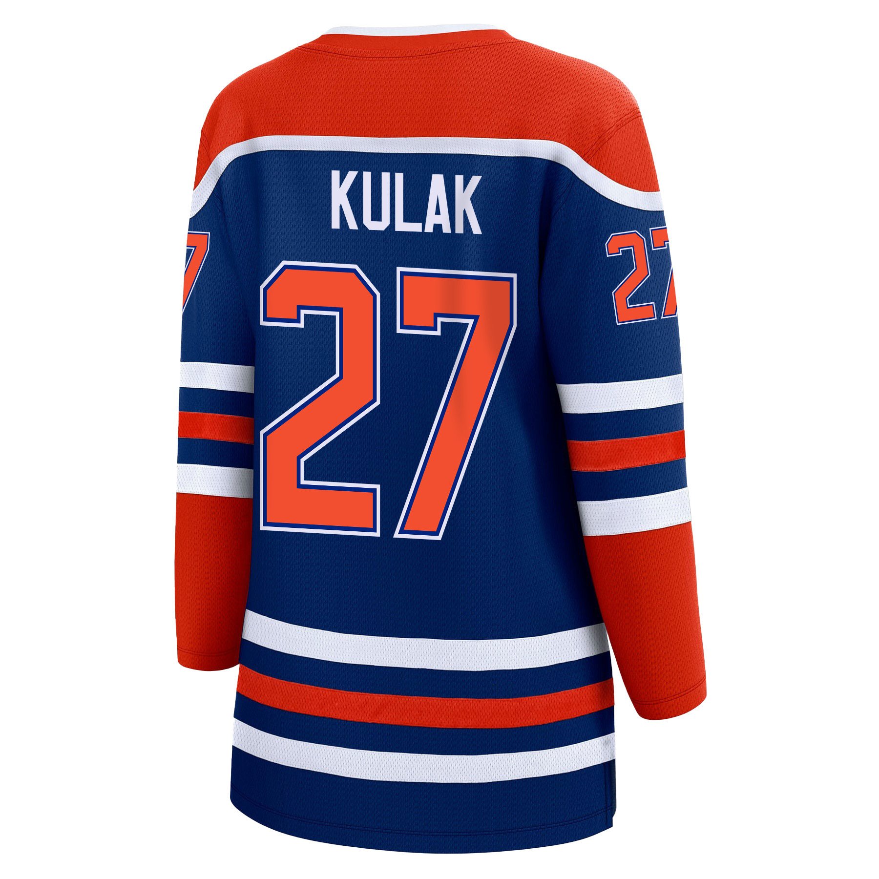 Brett Kulak 27 Edmonton Oilers 2024 STANLEY CUP Final Home Royal NHL Jersey Women's