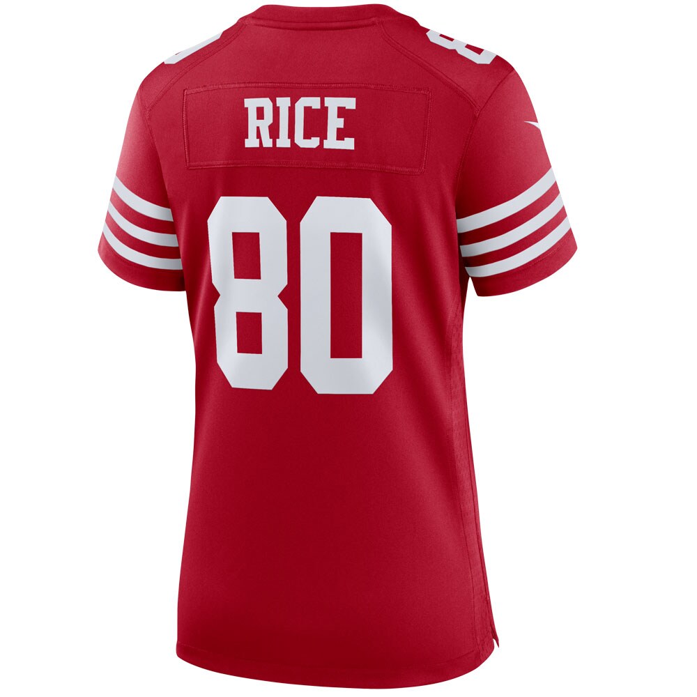 San Francisco 49ers Jerry Rice Scarlet Retired Player Game NFL Jersey Women's