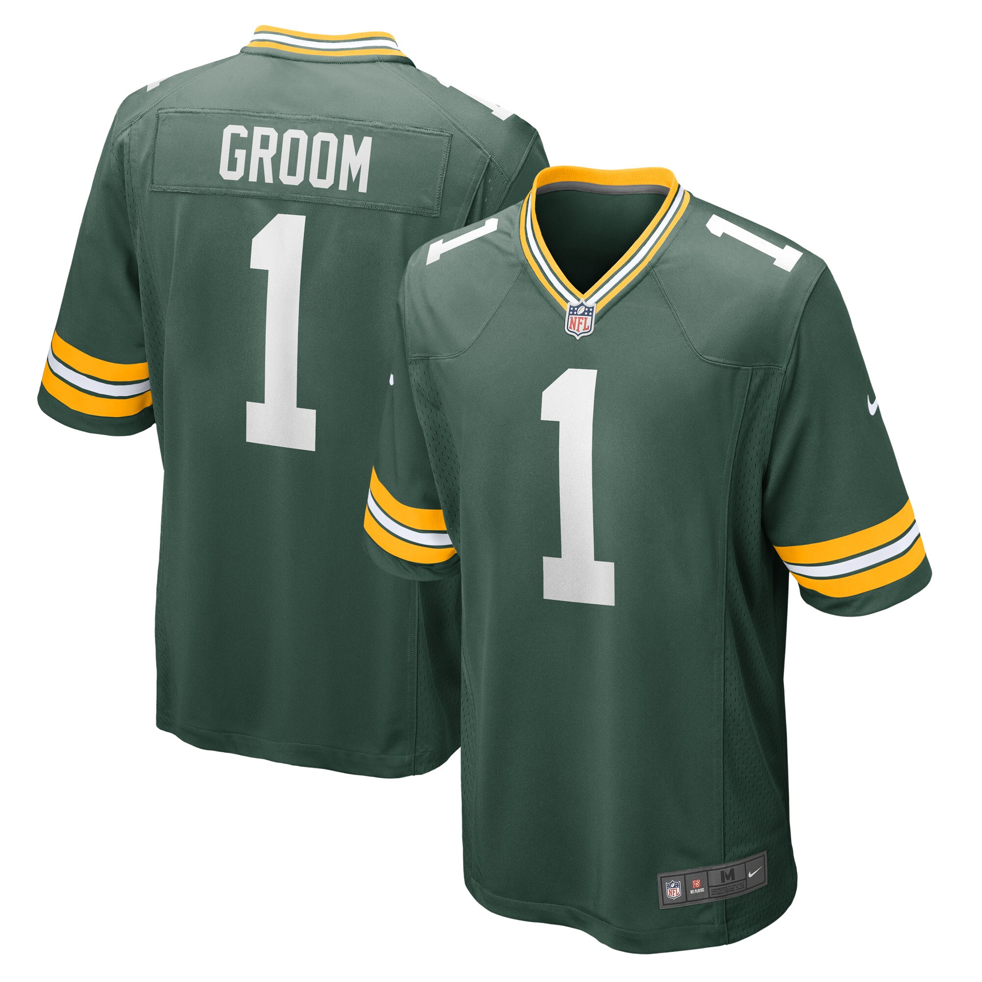Green Bay Packers Number 1 Groom Green Game NFL Jersey Men's