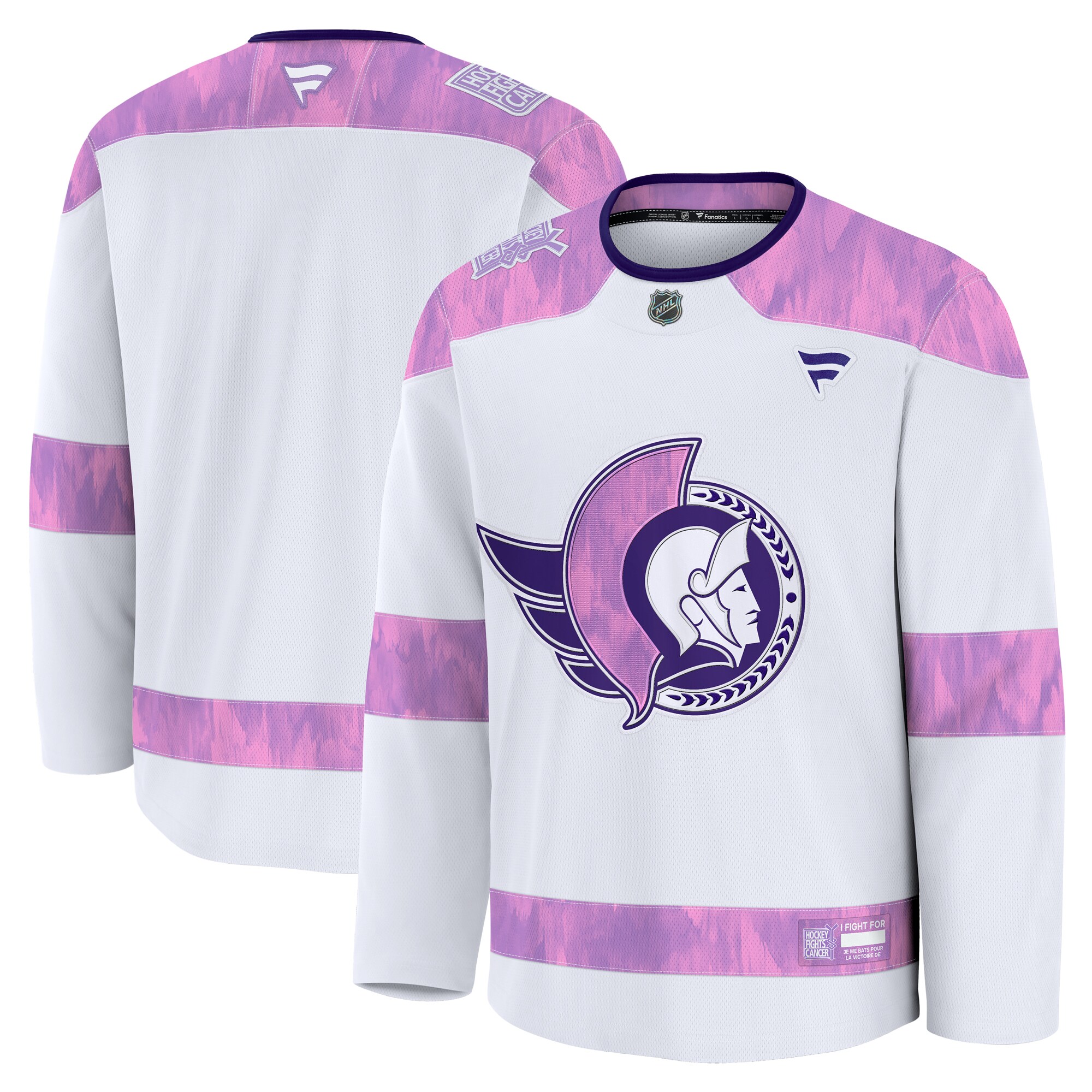 Ottawa Senators White 2024 Fights Cancer Practice NHL Jersey Men's