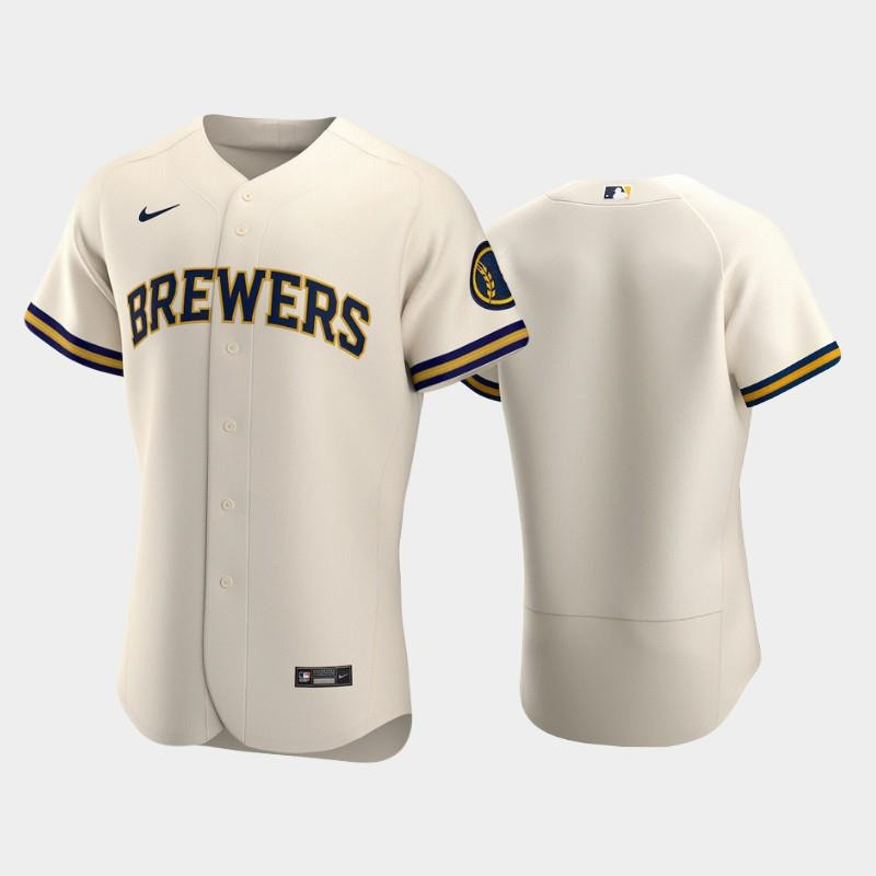 Milwaukee Brewers Home Team Cream MLB Jersey Men's