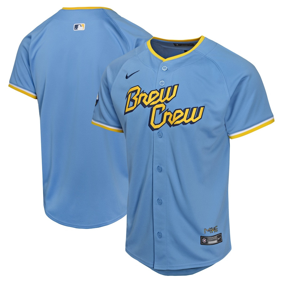 Milwaukee Brewers City Connect Limited Powder Blue MLB Jersey Youth