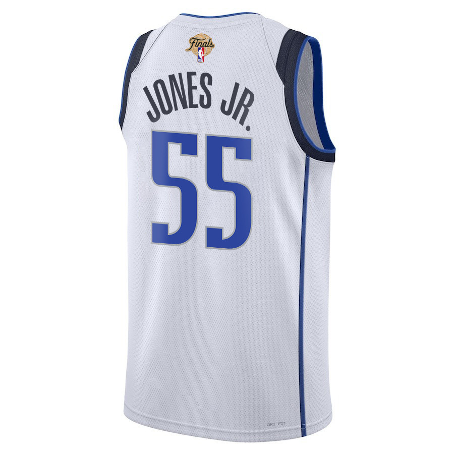 Derrick Jones Jr. 55 Dallas Mavericks 2024 FINALS PATCH Swingman Association Editio White NBA Jersey Men's