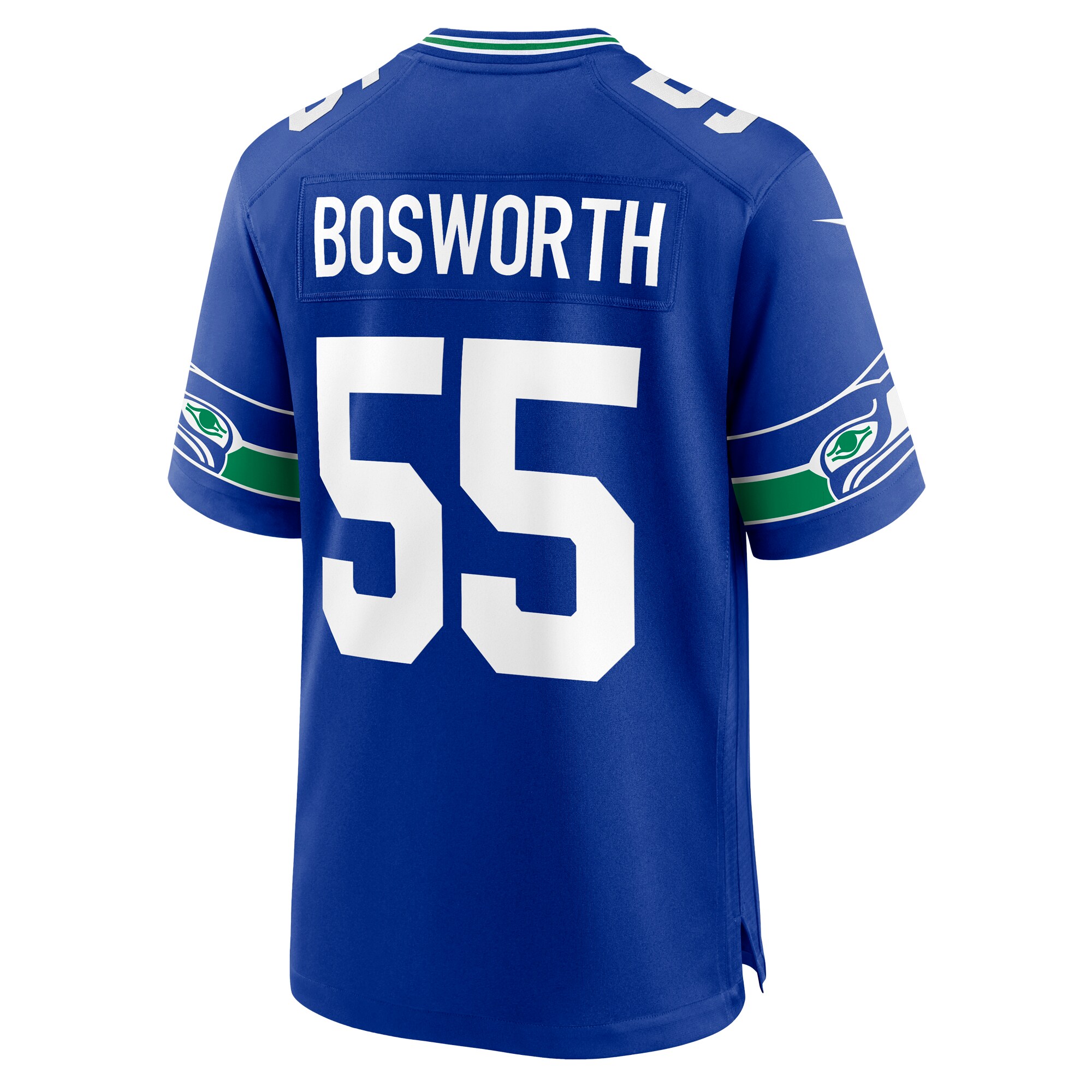 Seattle Seahawks Brian Bosworth Royal Throwback Retired Player Game NFL Jersey Men's