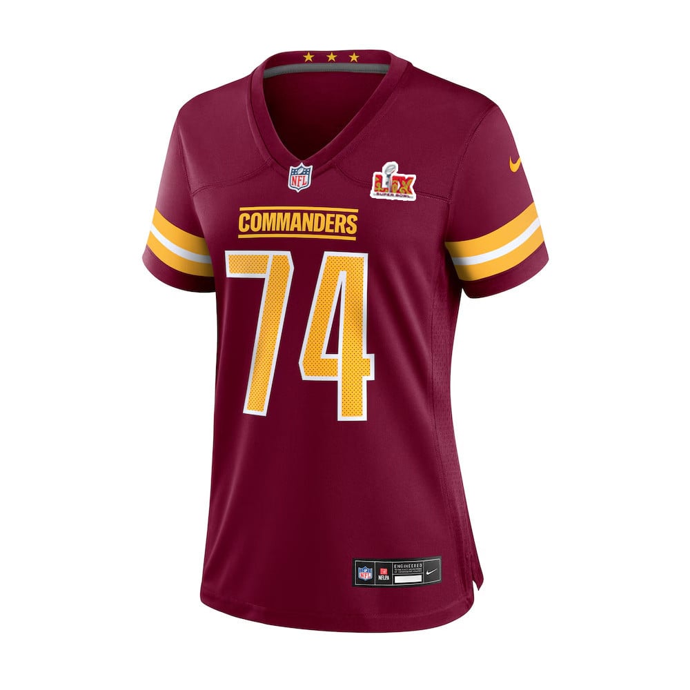 Brandon Coleman #74 Washington Commanders Super Bowl LIX Burgundy NFL Jersey Women's