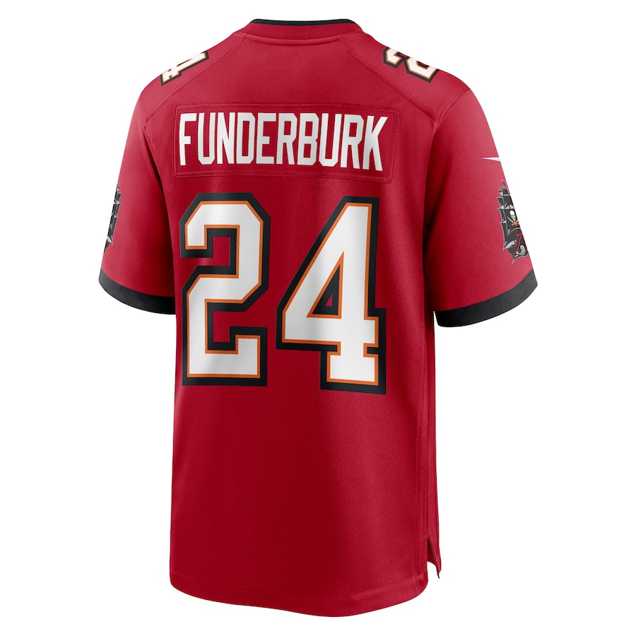 Tyrek Funderburk 24 Tampa Bay Buccaneers Game Red NFL Jersey Men's