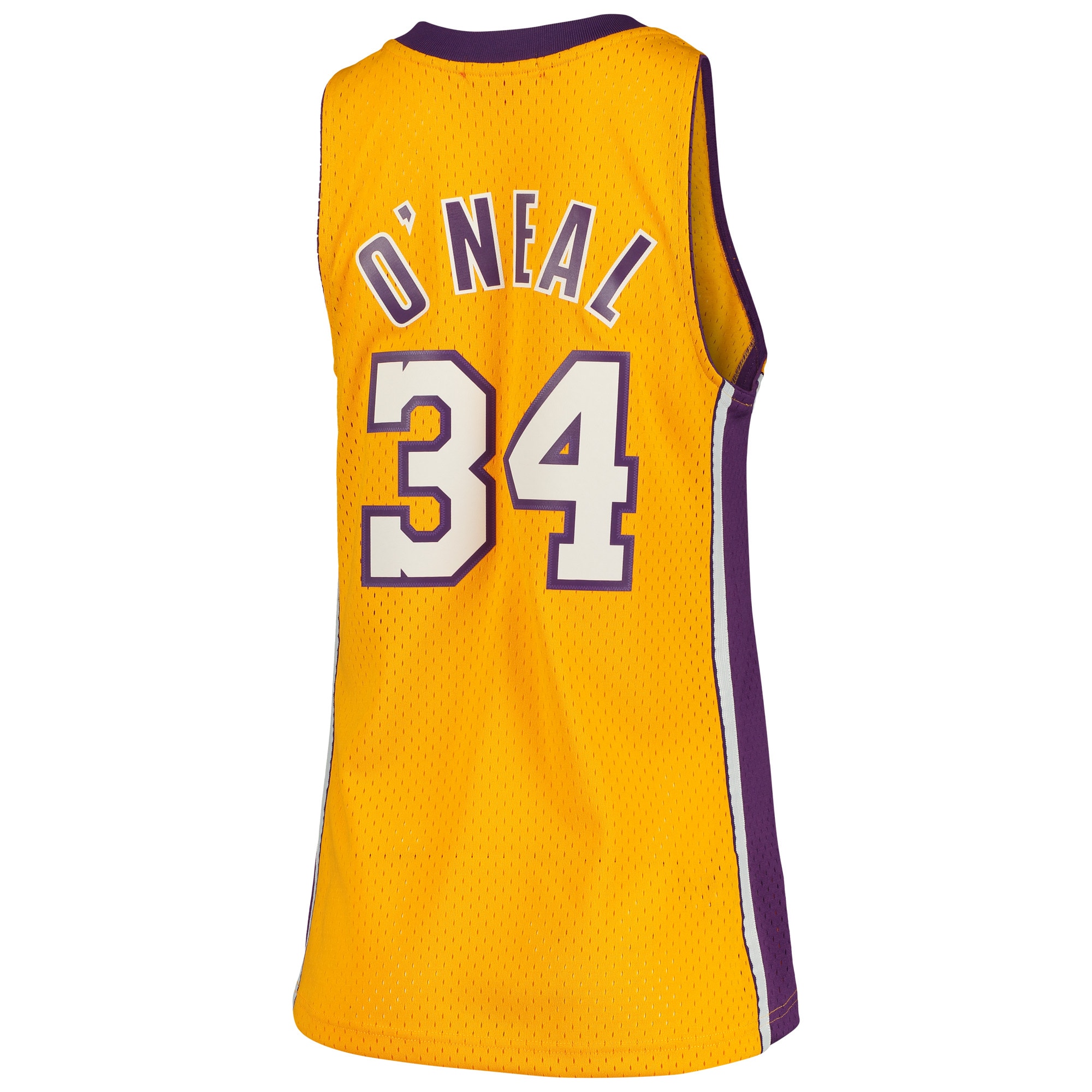 Mitchell Ness Shaquille O'Neal Gold Los Angeles Lakers 1999-00 Hardwood Classics Swingman NBA Jersey Women's