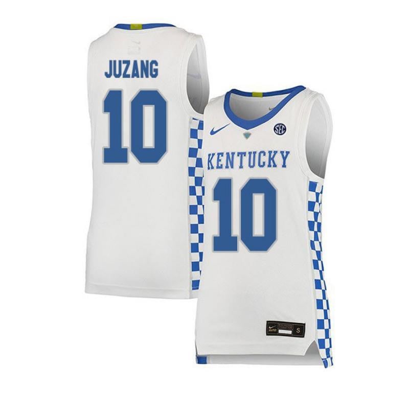 10 Johnny Juzan White Elite Kentucky Wildcats NCAA Jersey Men's