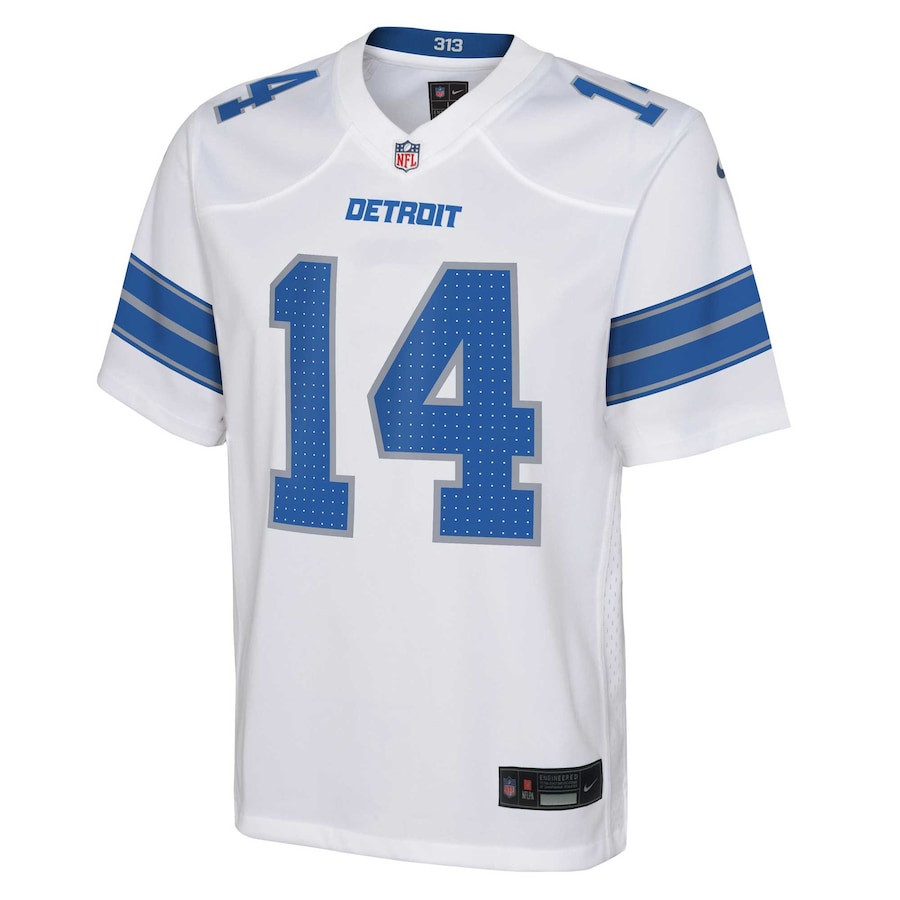 Amon-Ra St. Brown 14 Detroit Lions Player Game White NFL Jersey Youth