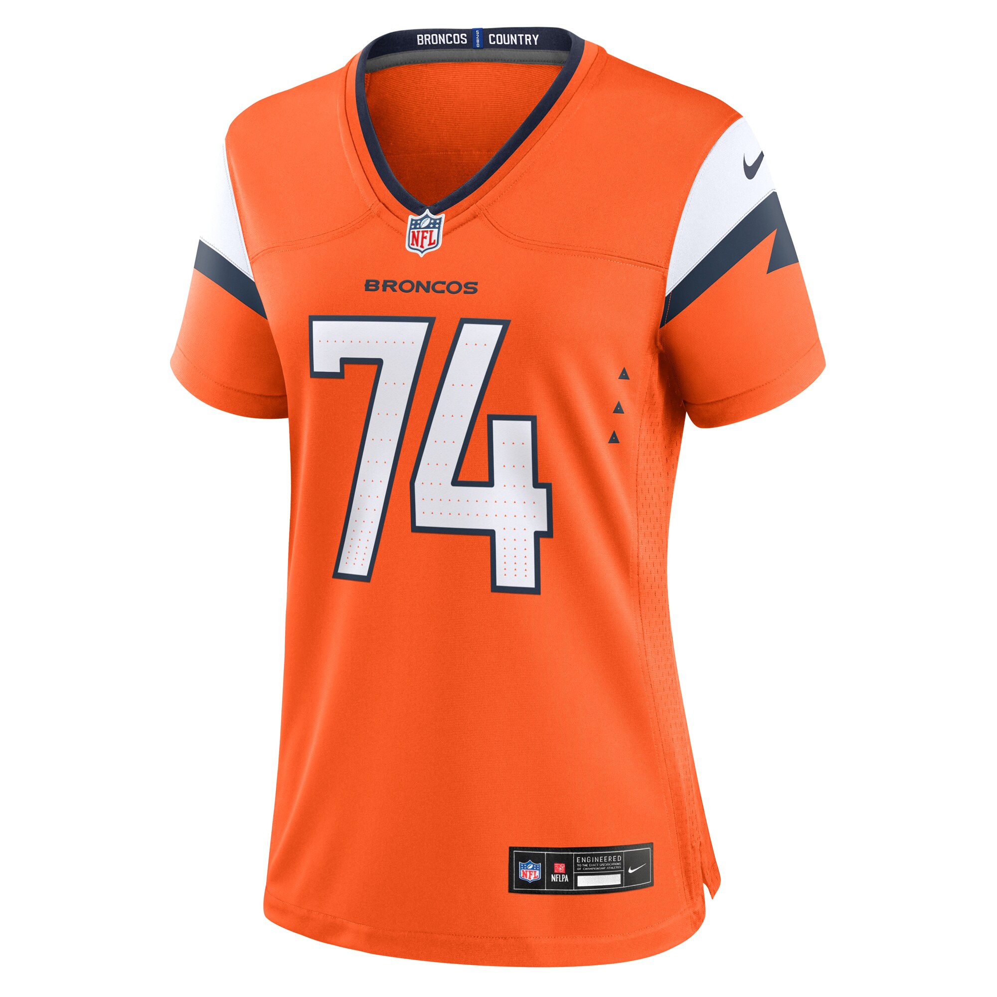 Denver Broncos Ben Powers Orange Team Game NFL Jersey Women's