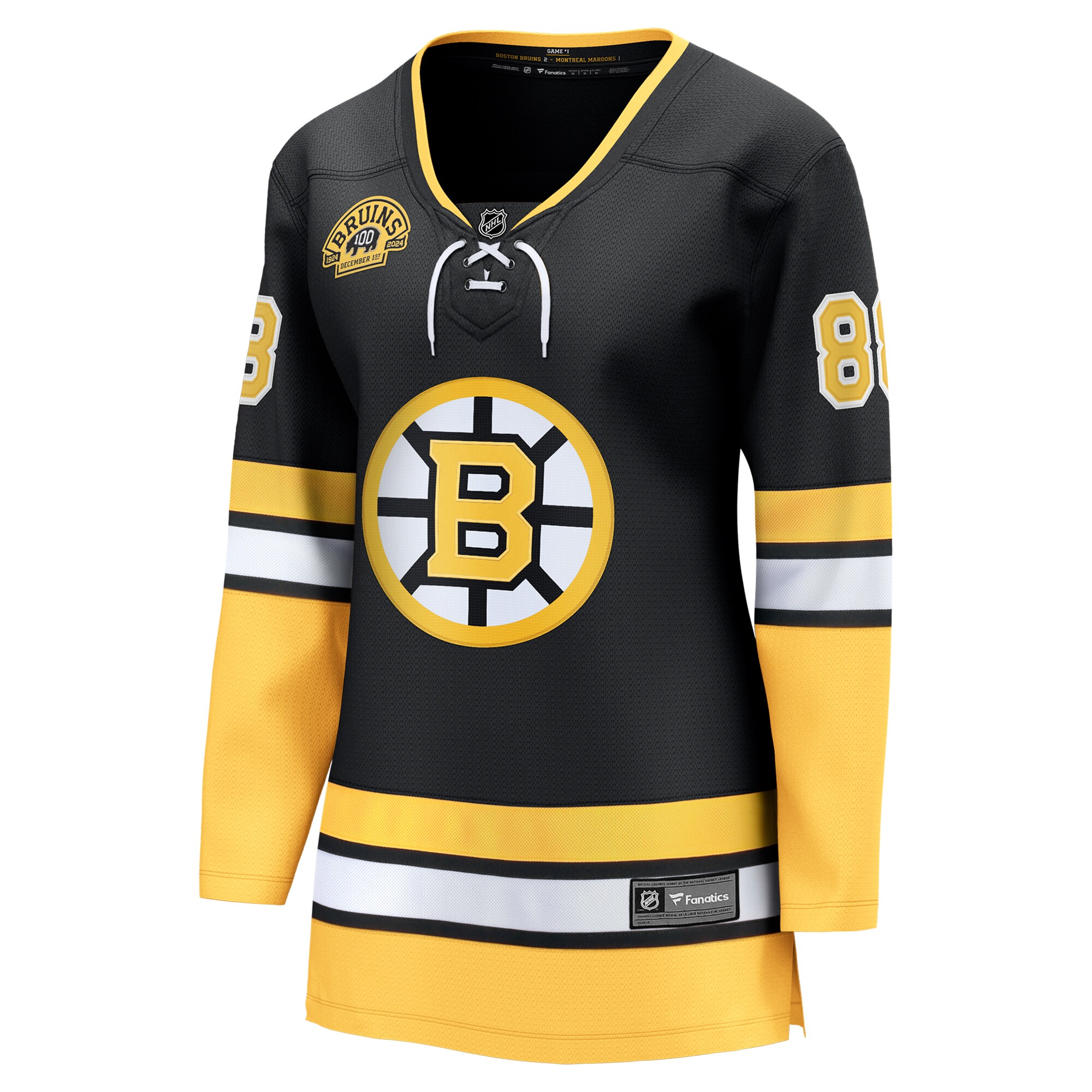 Boston Bruins David Pastrnak Black 100th Anniversary Premier Breakaway Player NHL Jersey Women's