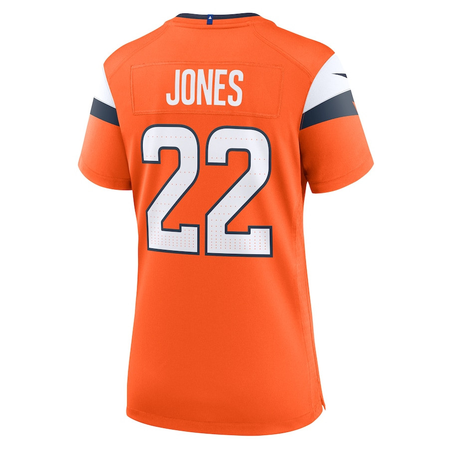 Brandon Jones 22 Denver Broncos Team Game Orange NFL Jersey Women's