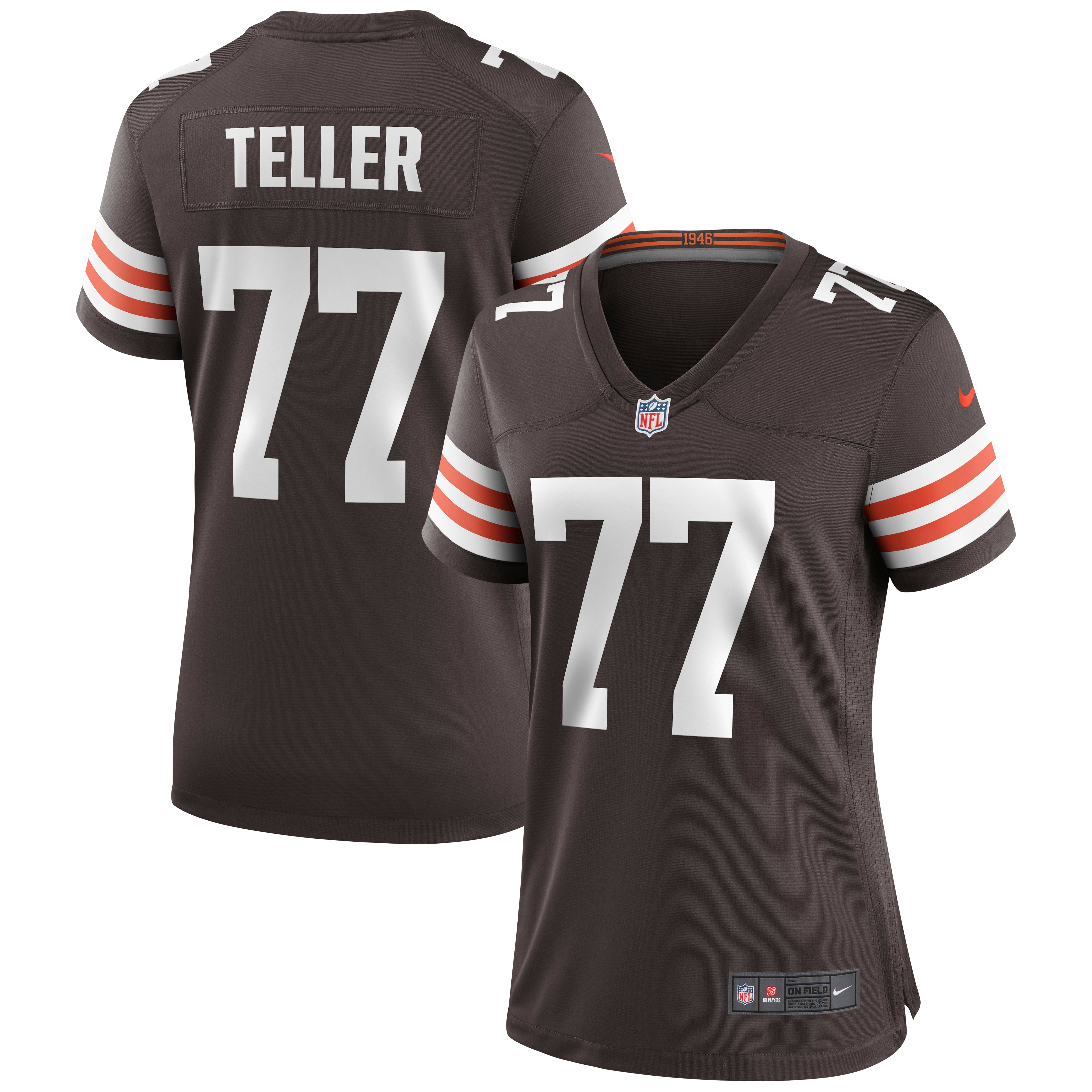 Cleveland Browns Wyatt Teller Brown Game NFL Jersey Women's