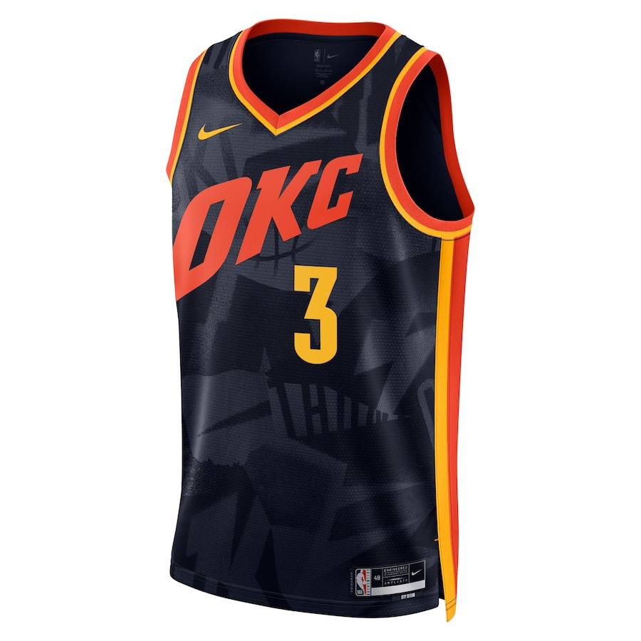 Josh Giddey 3 Oklahoma City Thunder 2023/24 City Edition Swingman Navy NBA Jersey Men's