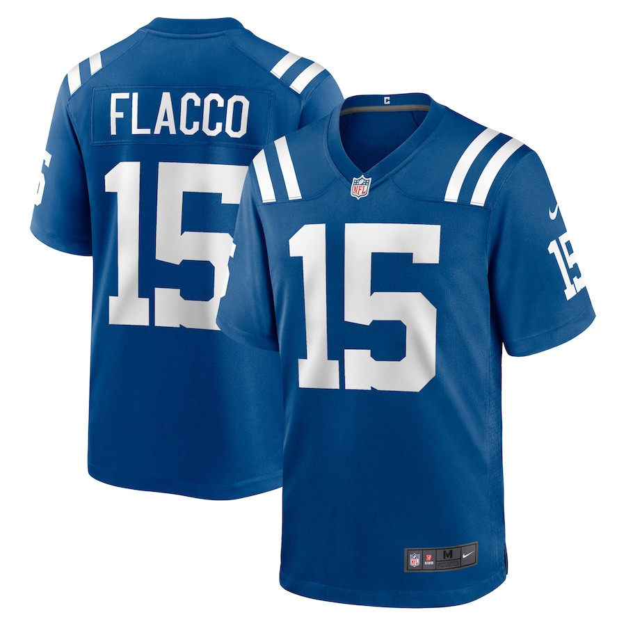 Joe Flacco 15 Indianapolis Colts Game Royal NFL Jersey Men's