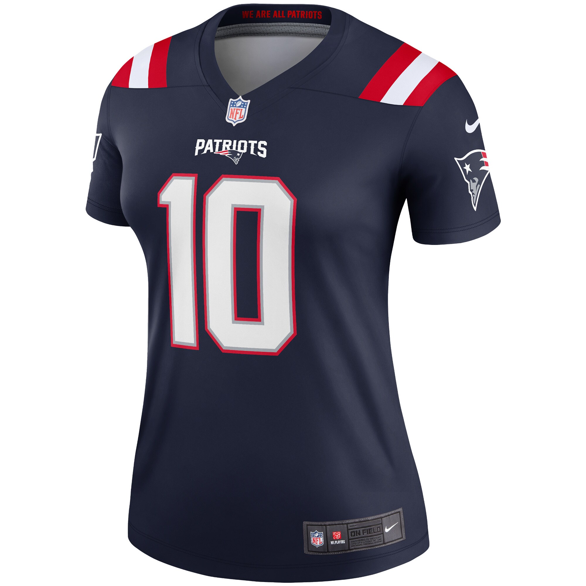New England Patriots Mac Jones Navy Legend Player Performance Top NFL Jersey Women's