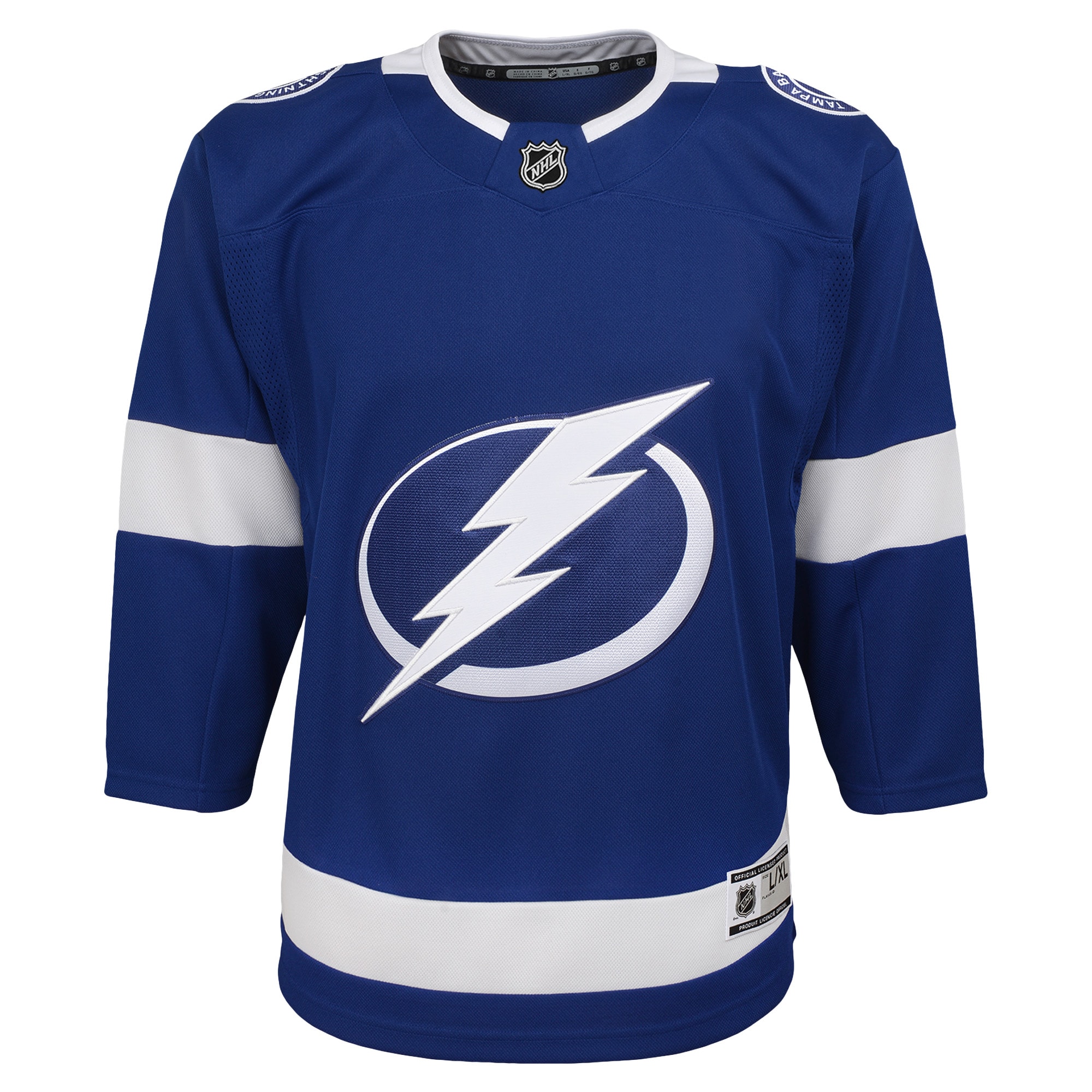 Tampa Bay Lightning Blue Home Blank Premier NHL Jersey Youth