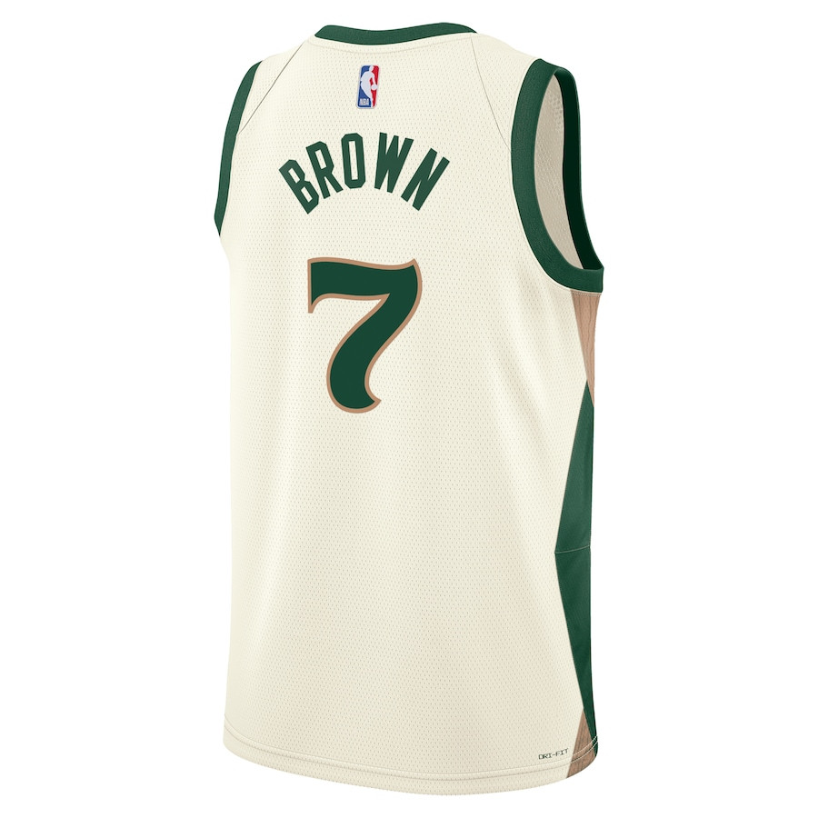 Jaylen Brown 7 Boston Celtics 2023/24 City Edition Swingman White NBA Jersey Men's