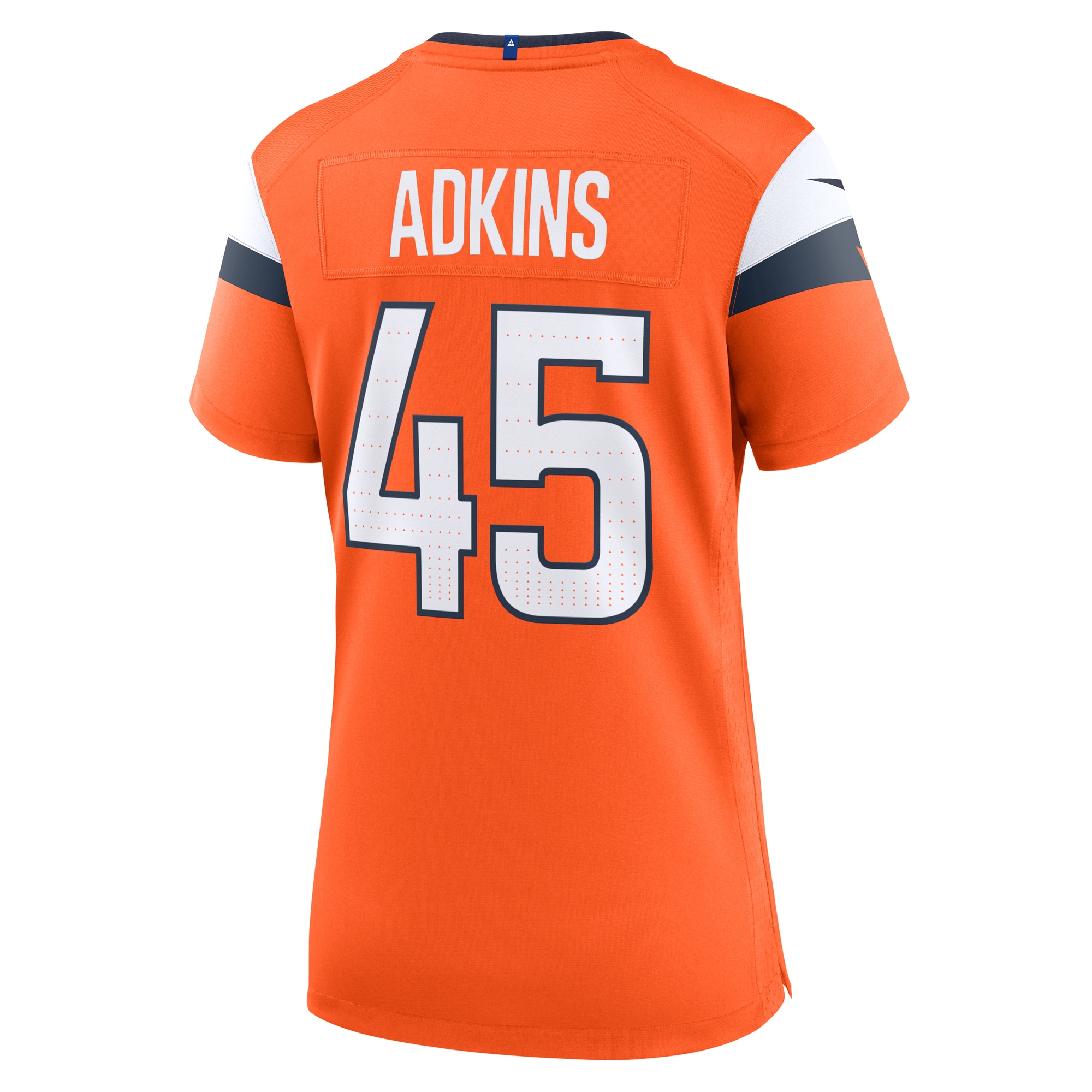 Denver Broncos Nate Adkins Orange Team Game NFL Jersey Women's