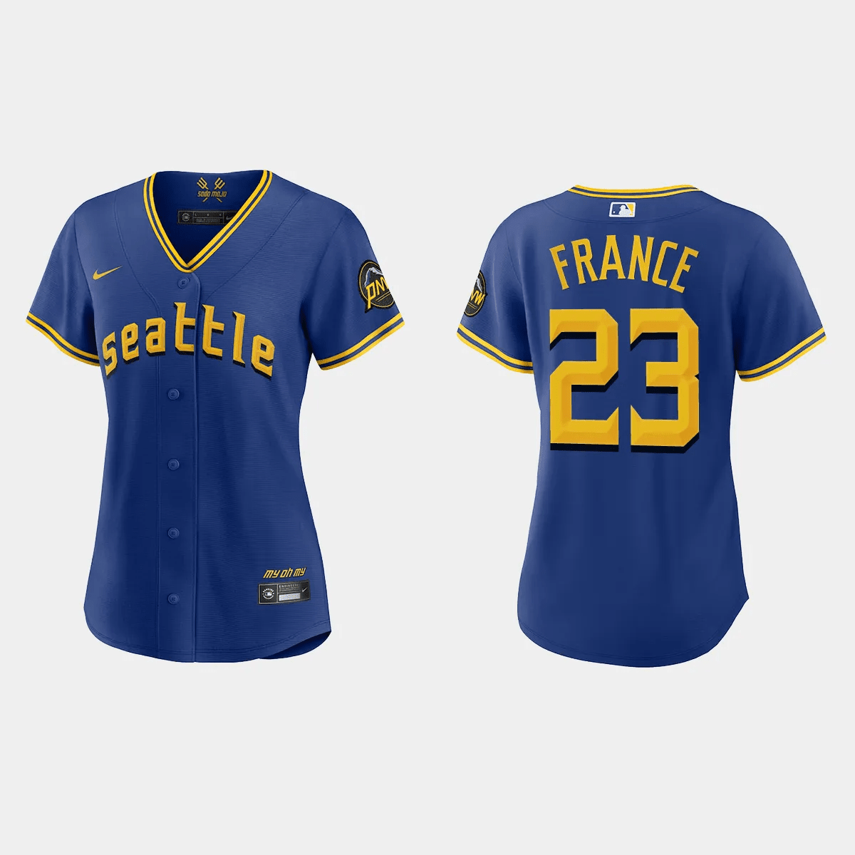 Ty France 23 Seattle Mariners 2023 City Connect Game Royal MLB Jersey Women's