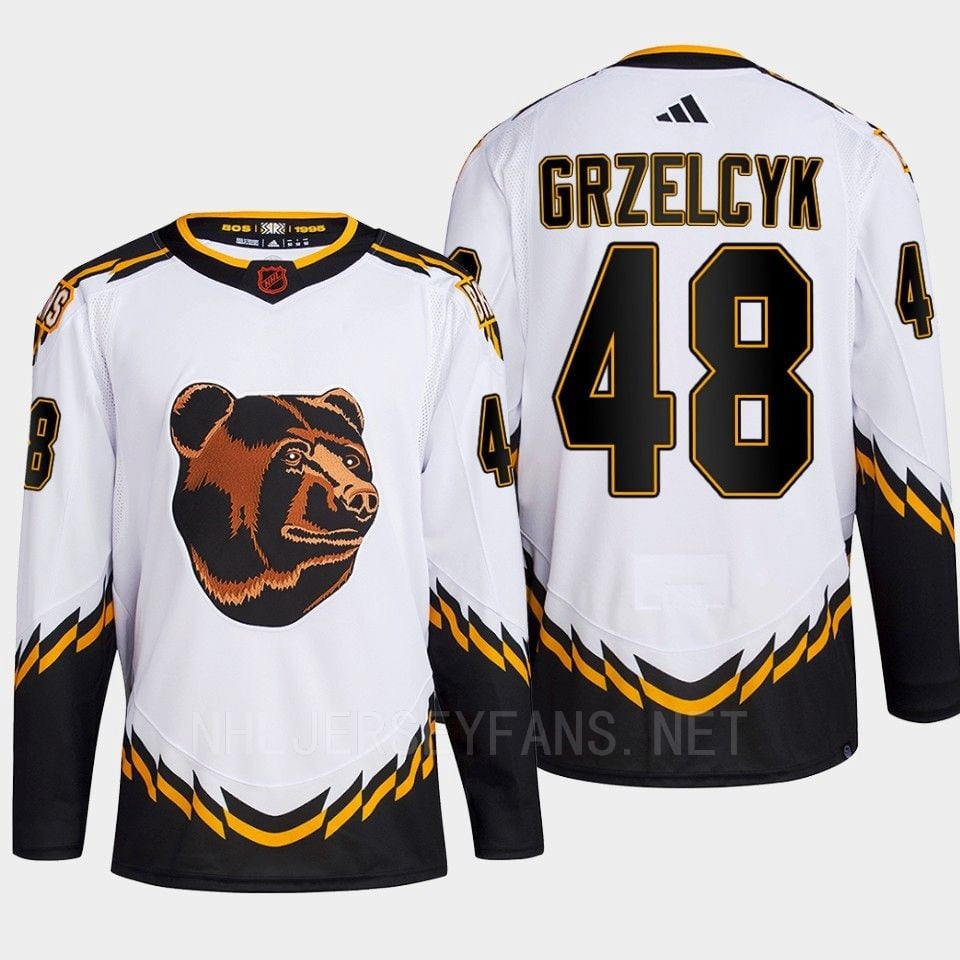 Boston Bruins 2022 Reverse Retro 2.0 Matt Grzelcyk 48 White Primegreen NHL Jersey Men's