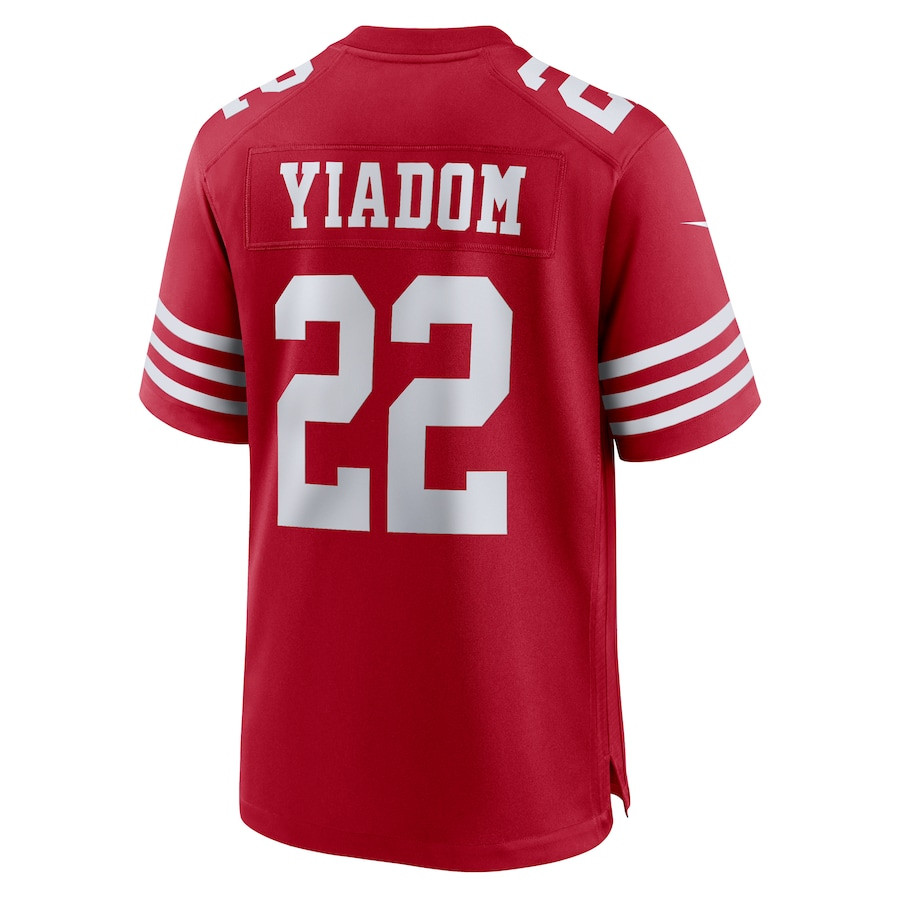 Isaac Yiadom 22 San Francisco 49ers Team Game Scarlet NFL Jersey Men's