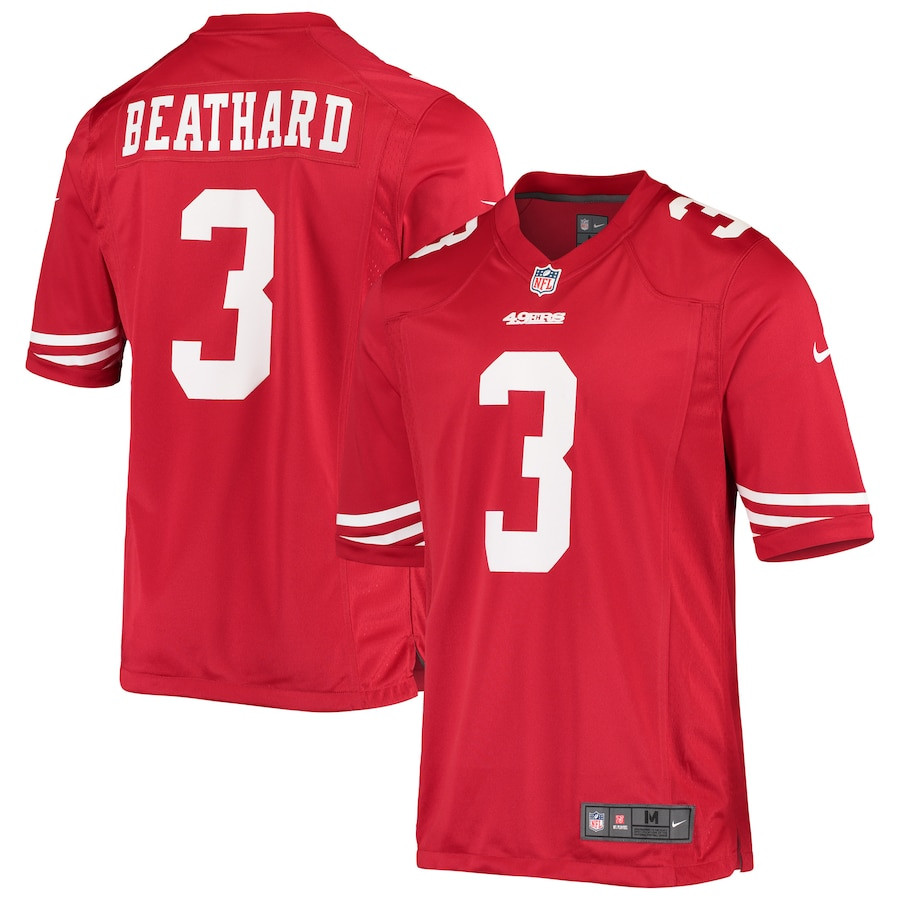 C.J. Beathard 3 San Francisco 49ers Game Scarlet NFL Jersey Men's
