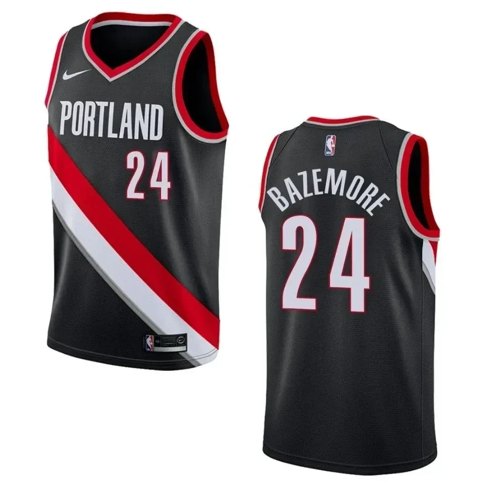 Portland Trail Blazers 24 Kent Bazemore Icon Swingman Black NBA Jersey Men's