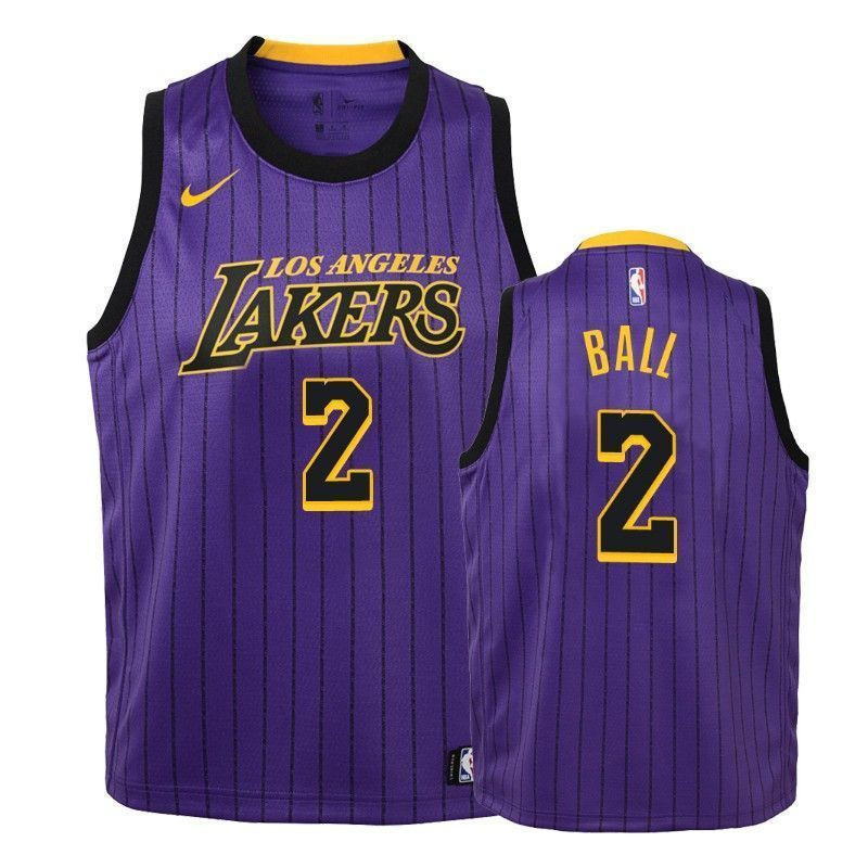 Los Angeles Lakers Lonzo Ball 2 City Purple NBA Jersey Youth