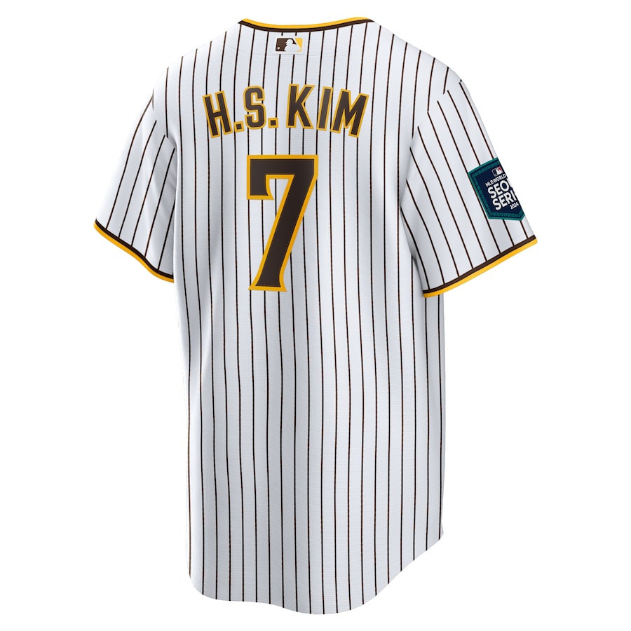 Ha-Seong Kim 7 San Diego Padres 2024 World Tour Seoul Series Home White MLB Jersey Men's