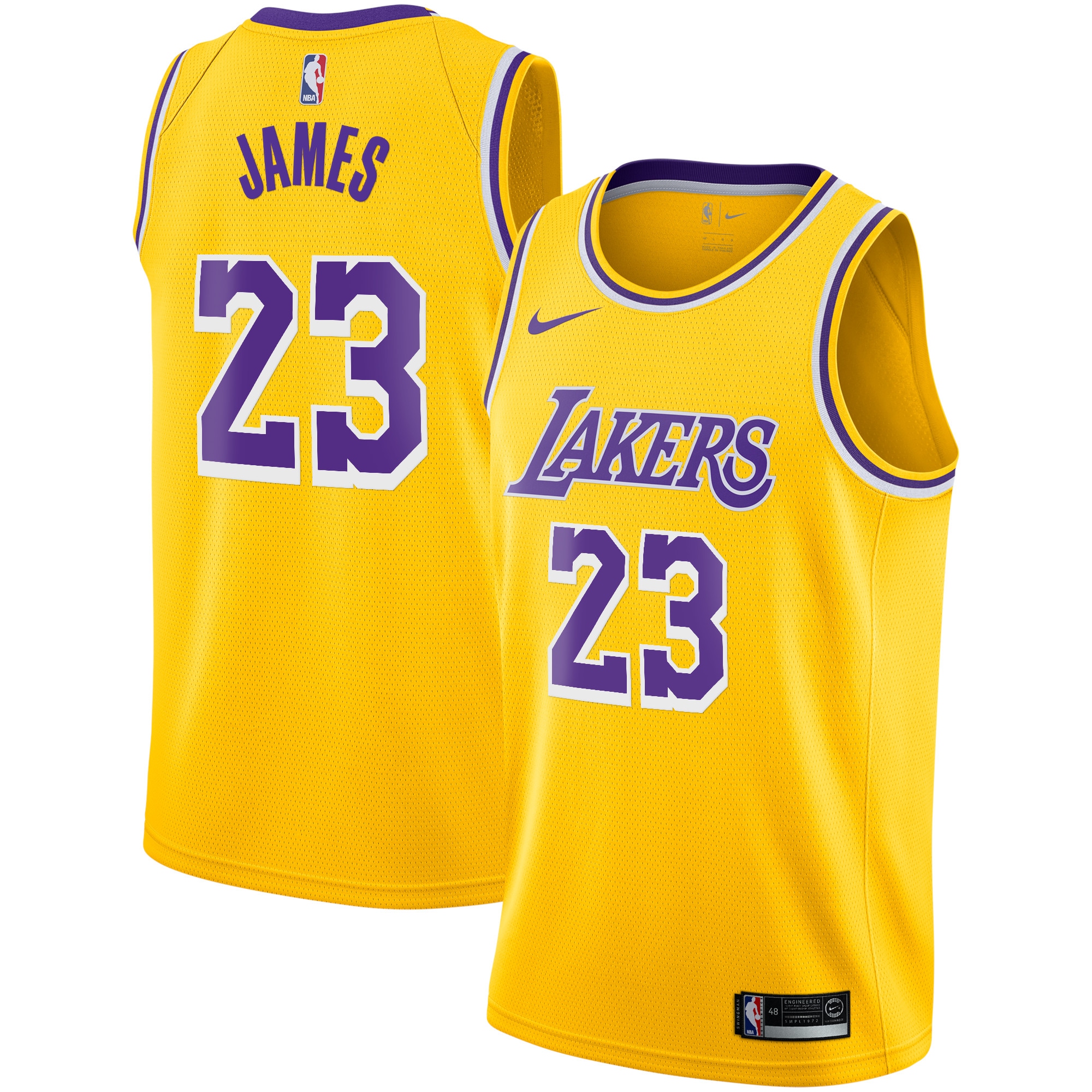 Los Angeles Lakers Icon Swingman LeBron Jame NBA Jersey Youth