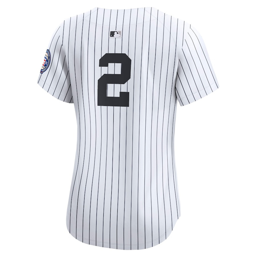 Derek Jeter 2 New York Yankees Home Limited Player White MLB Jersey Women's