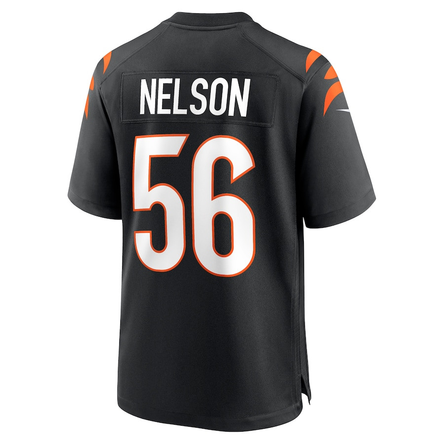 Garrett Nelson 56 Cincinnati Bengals Team Game Black NFL Jersey Men's