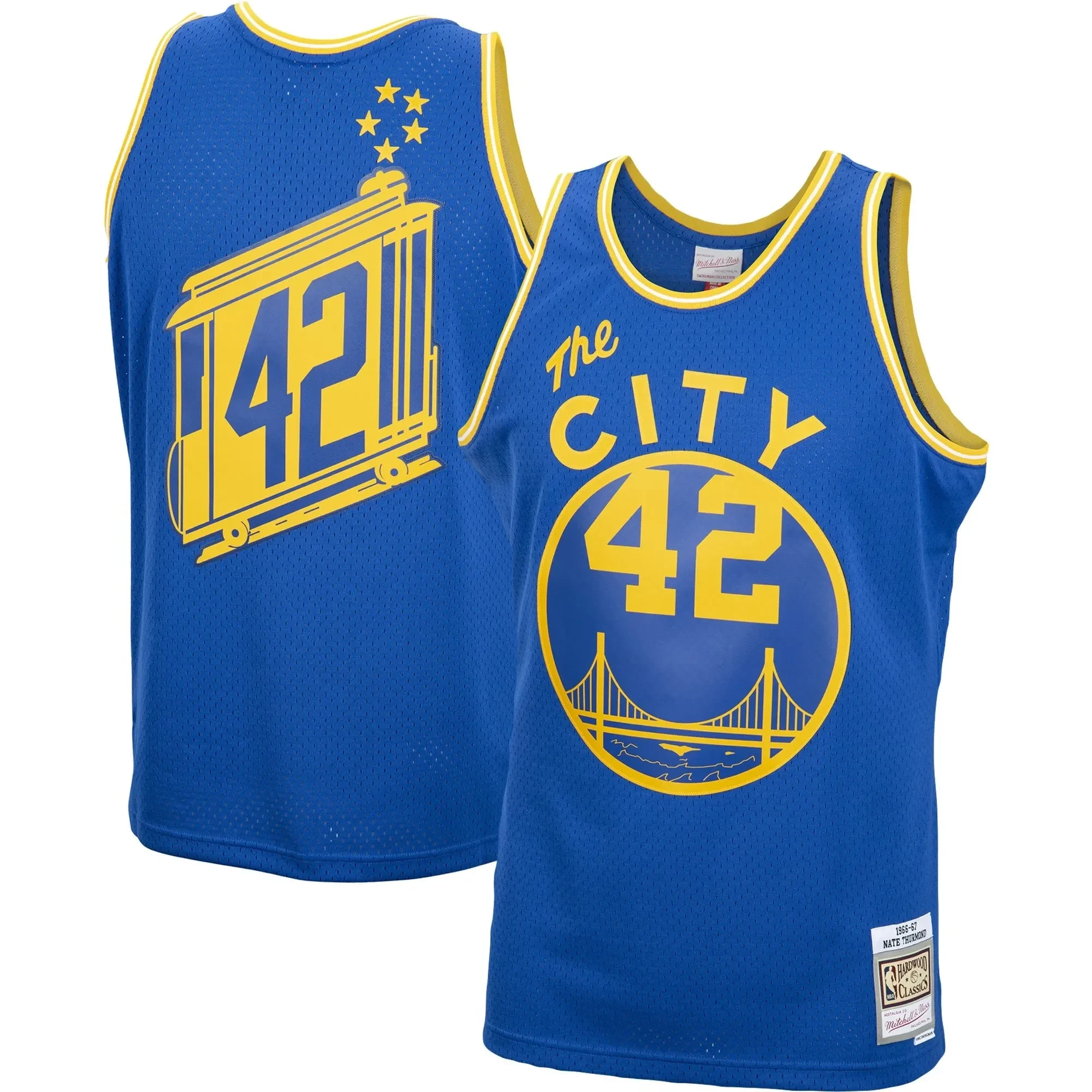 Nate Thurmond Golden State Warriors Mitchell Ness 1966-67 Hardwood Classics Swingman Royal NBA Jersey Men's