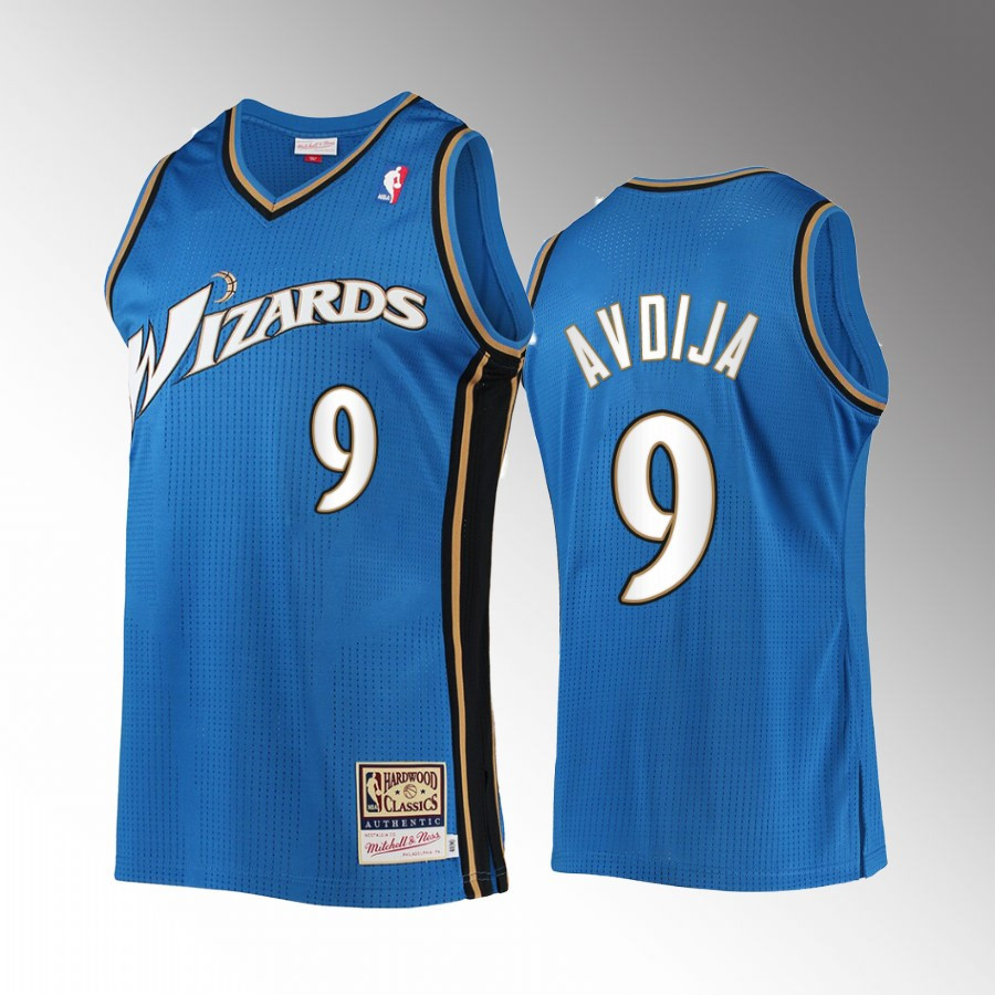 Washington Wizards Deni Avdija 9 Blue Hardwood Classics NBA Jersey Men's
