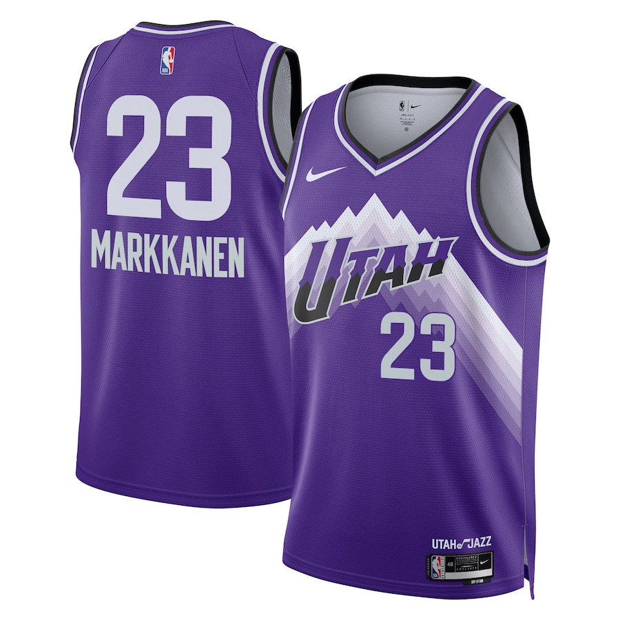 Lauri Markkanen 23 Utah Jazz 2023/24 City Edition Swingman Purple NBA Jersey Men's